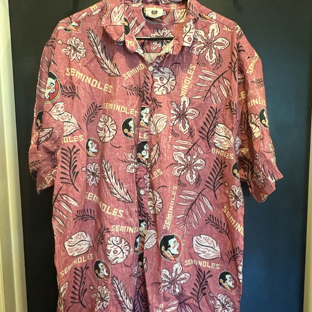 Wes & Willy VTG Floral Aloha Florida State Seminoles Hawaiian Men’s Shirt- XXL